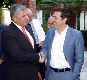 Ο πρόεδρος της ΚΕΔΕ Γ. Πατούλης και ο πρωθυπουργός Αλ. Τσίπρας