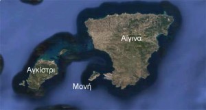 Το νησάκι της Μονής βρίσκεται ανάμεσα στην Αίγινα και το Αγκίστρι 