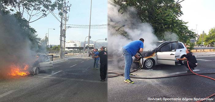 Φωτιά σε όχημα στα Βριλήσσια – Στο σημείο η Πολιτική Προστασία του Δήμου