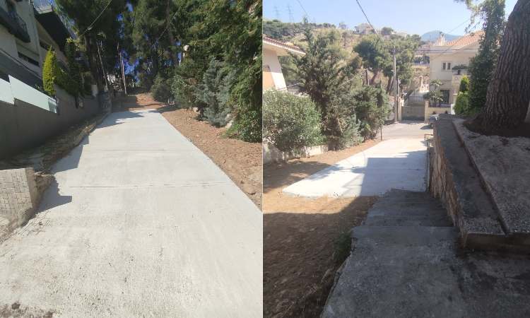 Διάνοιξη και τσιμεντόστρωση οδών στη Νέα Πεντέλη